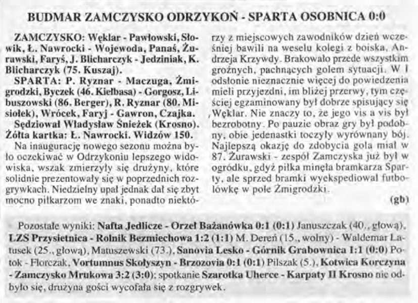 Mecz V liga Krosno 98/99